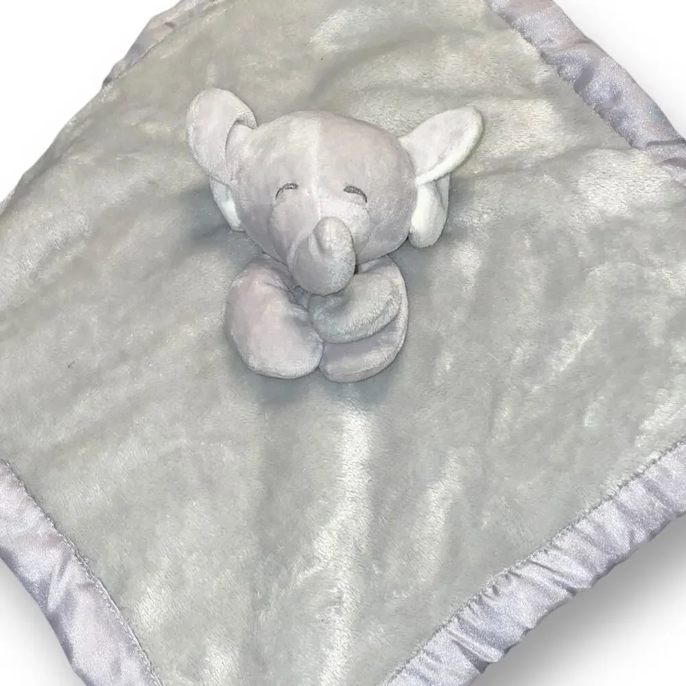 Carters Elephant Lovey Security Blanket Baby Safe Stitched Eyes Gray Nursery 14